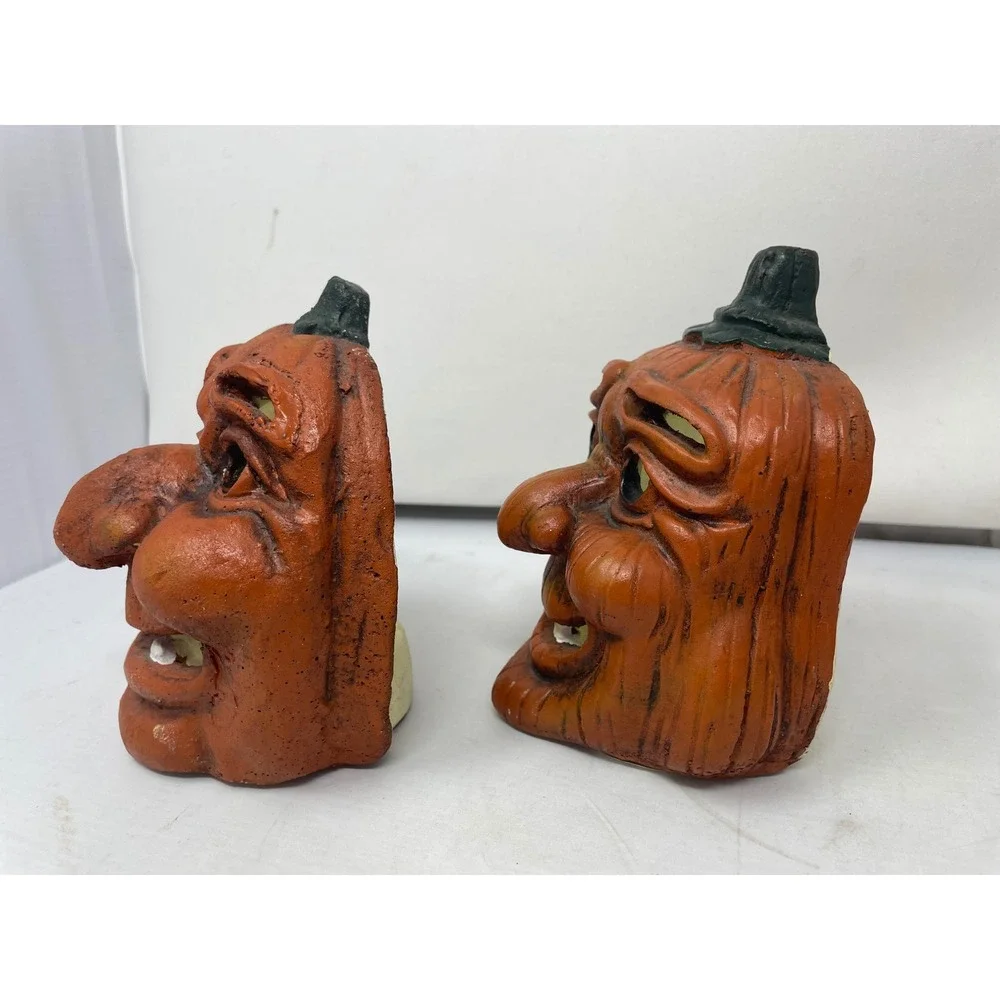 JTS International Inc. Halloween Pumpkin Man‎ Candle Holders, 2001 - Set of 2